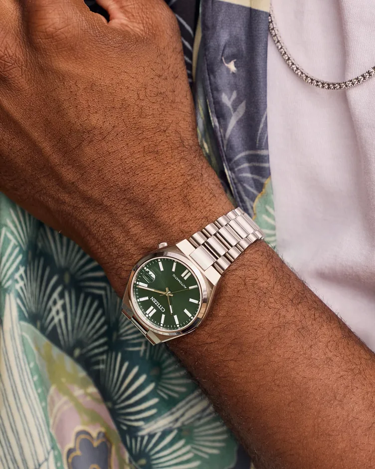 CITIZEN TSUYOSA 37mm NJ0200-50X グリーン文字盤 TSUYOSA 37mm Green Dial Stainless Steel Bracelet NJ0200-50X